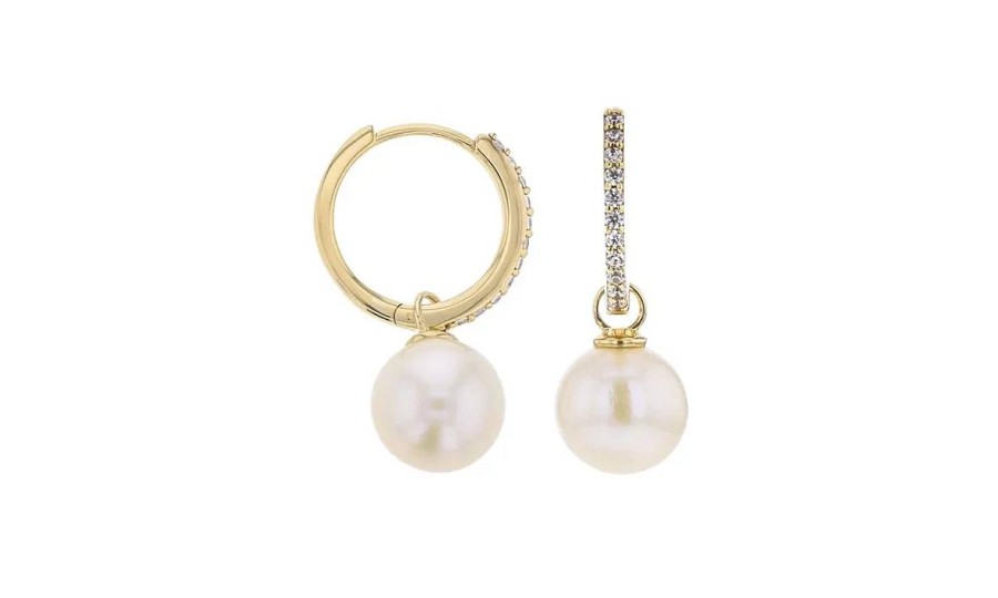 Boucles D'Oreilles Boucles d'oreilles Créoles avec perle blanche Boucles d'oreilles | ...  | Boucles D'Oreilles Creoles Avec Perle Blanche